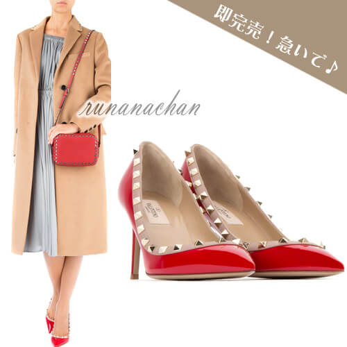 16-17AW ヴァレンティノスーパーコピー ★ROCKSTUDパンプス★Heels10cm★Red